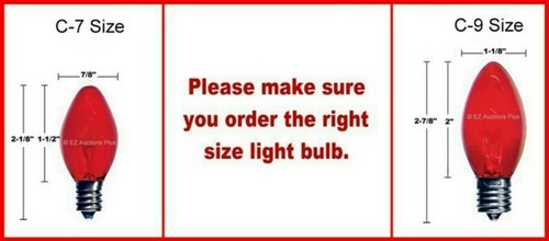 (4 Pack) of Transparent DARK RED C-7 Light Bulbs 5 Watt Holiday Christmas Night - Picture 7 of 8