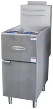 BRAND NEW Serv-Ware SGF-40N 15" Floor Model Natural Gas Full Pot Fryer, 40 lbs
