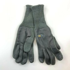 Vintage English Village Knit Driving Gloves Genuine Leather Women Gray NWOT