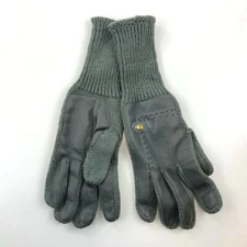Vintage English Village Knit Driving Gloves~Genuine Leather~Women Gray NWOT 