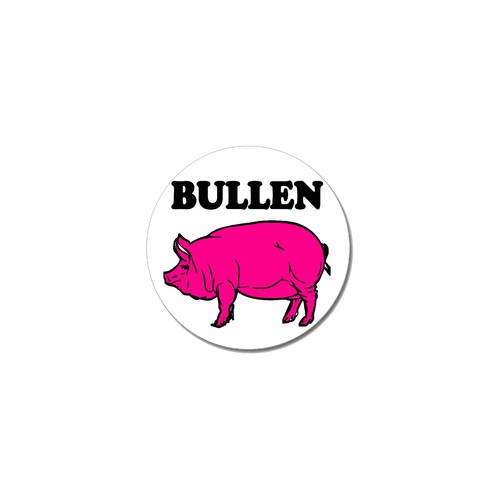 BULLEN SCHWEIN Button Pin NEU 2,5cm Punk Punkrock Oi! Skinhead Fun ACAB FCK CPS - Picture 2 of 2