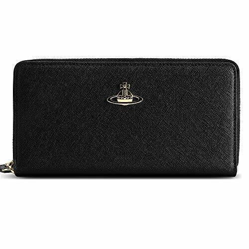 Vivienne Westwood Tri fold Wallet Black Enamel Orb 9cm×11cm×3cm