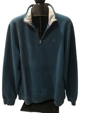 IZOD Sweatshirt 1/4 Zip Pullover Mens Size Large Teal