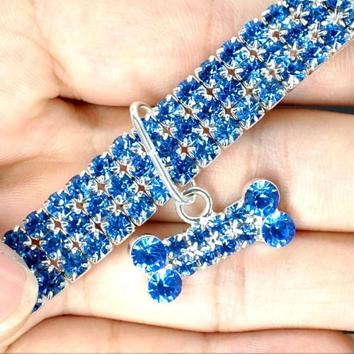Chihuahua Halsband Strass Straßhalsband Welpen Hundehalsband Strasshalsband S-L - Bild 4 von 19