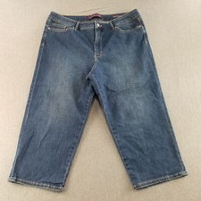 Gloria Vanderbilt Jean Capri's Women's Size 14 Blue Medium Wash Rail Straight