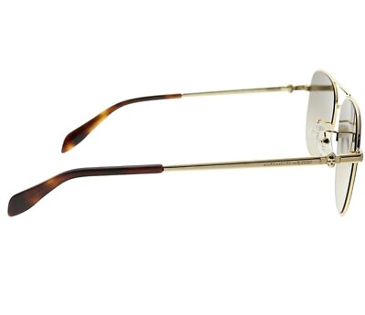 New ALEXANDER MCQUEEN AM0187SK 003 56mm Gold Aviator  display picture 1