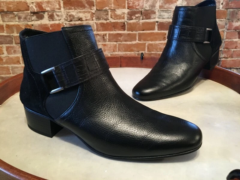 Bottines Lori Goldstein Noires - Taille 10 US - Talon Bloc Avec Détails Côtelés