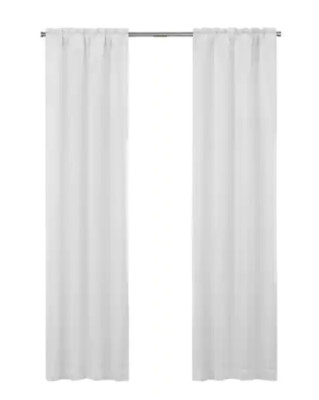 Eclipse White Rod Pocket Blackout Curtain Liners- 54 in. W x 80 in. L