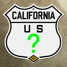 CUSTOM California CSAA US route marker highway road sign auto club AAA shield