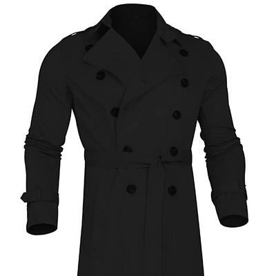 Windproof Men'trench Coat Warm Peacoat Soft for Vacation daily