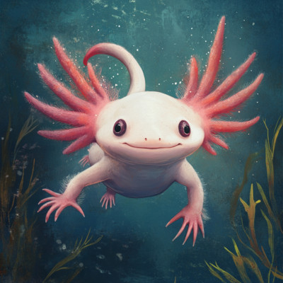 Wandtattoo Aufkleber Axolotl Illustration Wandaufkleber 18X18 cm Groß