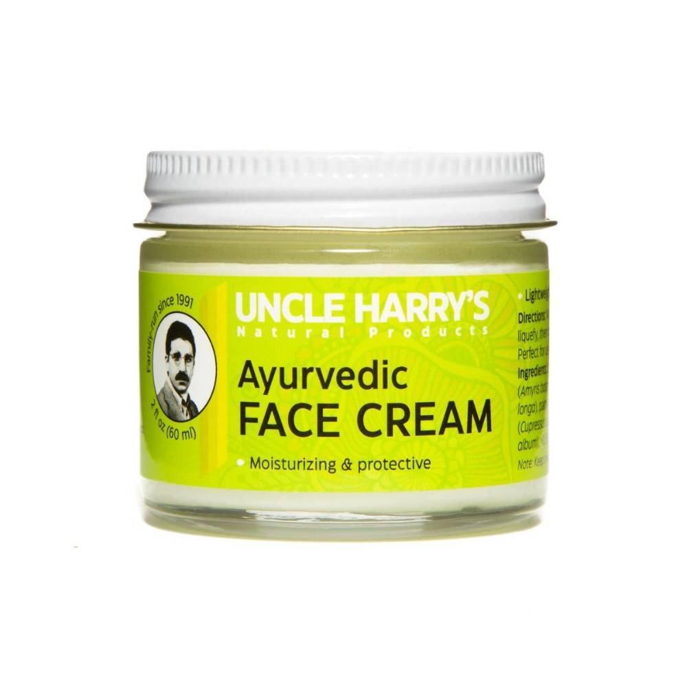 Uncle Harry's Ayurvedic Moisurizer Face Cream Pure Essential Oils, Vegan, 2 oz