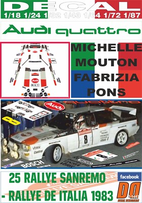 DECAL AUDI QUATTRO A2 M.MOUTON R. SANREMO 1983 7th (05)