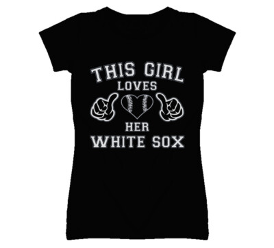This Girl Loves Her Chicago White Sox Baseball Heart T Shirt