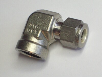 1- Swagelok Stainless Steel Elbow Fitting, 3/8'' OD Tube x 3/8'' FNPT, SS-600-8-6