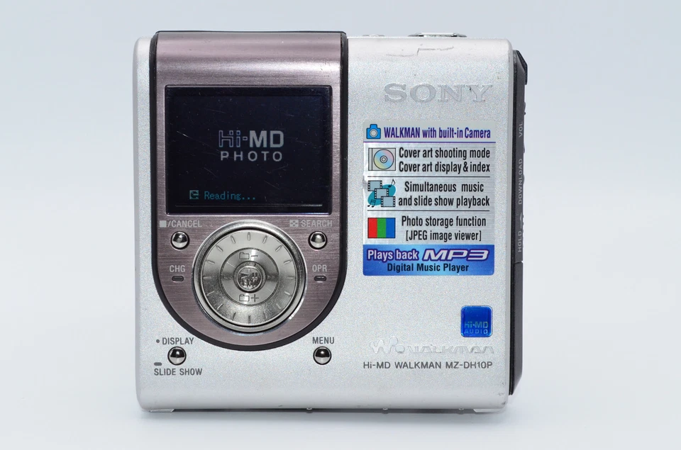 索尼 MZ-DH10P 个人迷你光盘播放器 带 130 万像素摄像头 罕见 仅适用于零件 — 第 2/4 张图片
