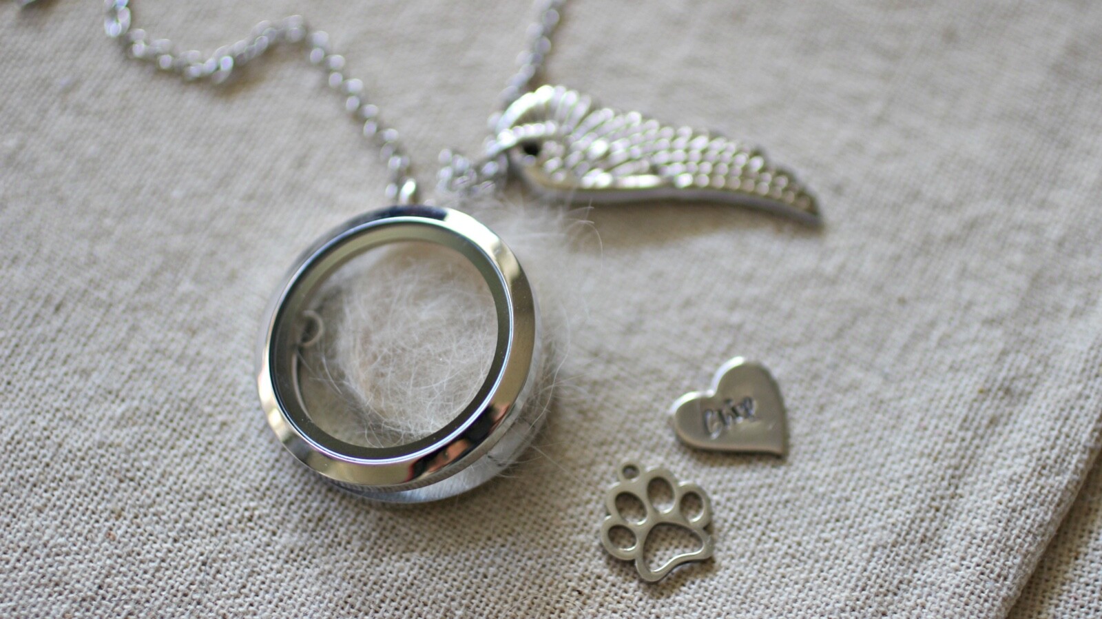 Personalised Pet Loss Keepsake, Dog Fur Locket, Cat Memorial, Pet Hair