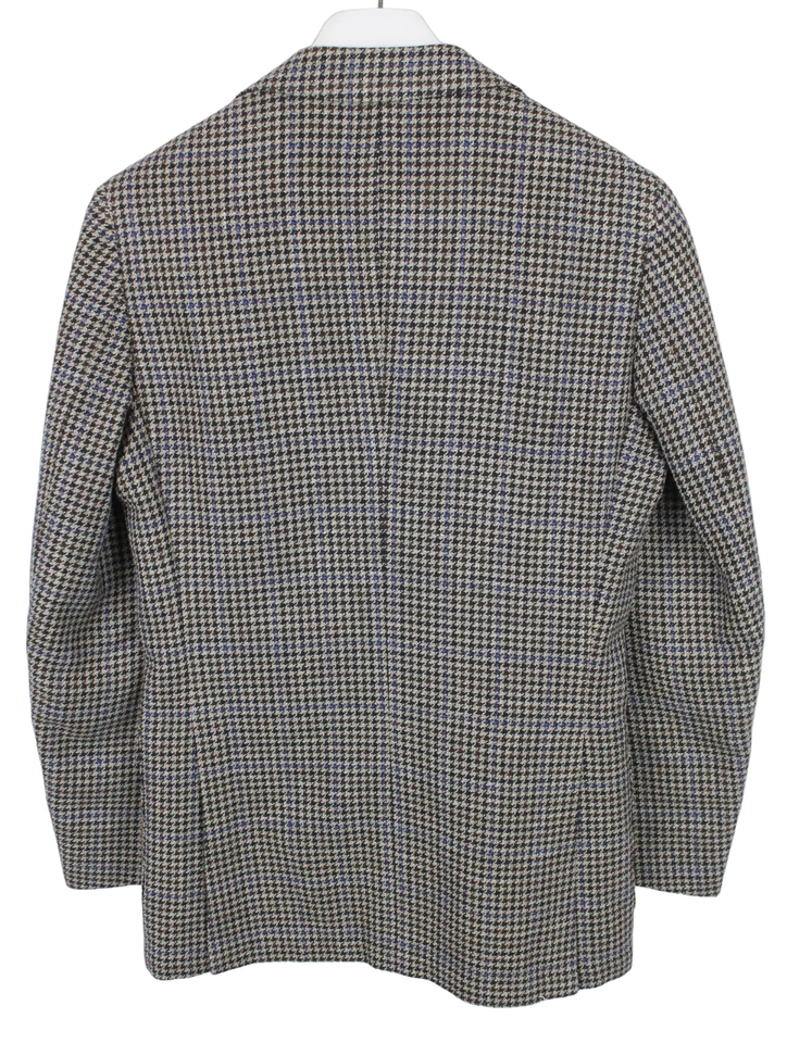 SUITSUPPLY Havana Patch HL Slim Blazer Men's UK 34 Wool Silk Linen Houndstooth - Image 2 of 4