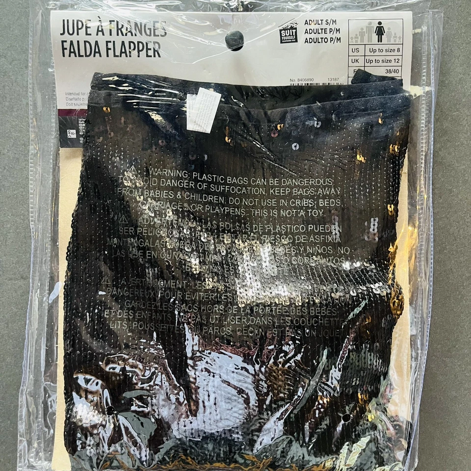 Falda Roaring 20’s Flapper Sexy Elegante Disfraz Halloween Para Mujer Talla S/M Foto 3 de 4