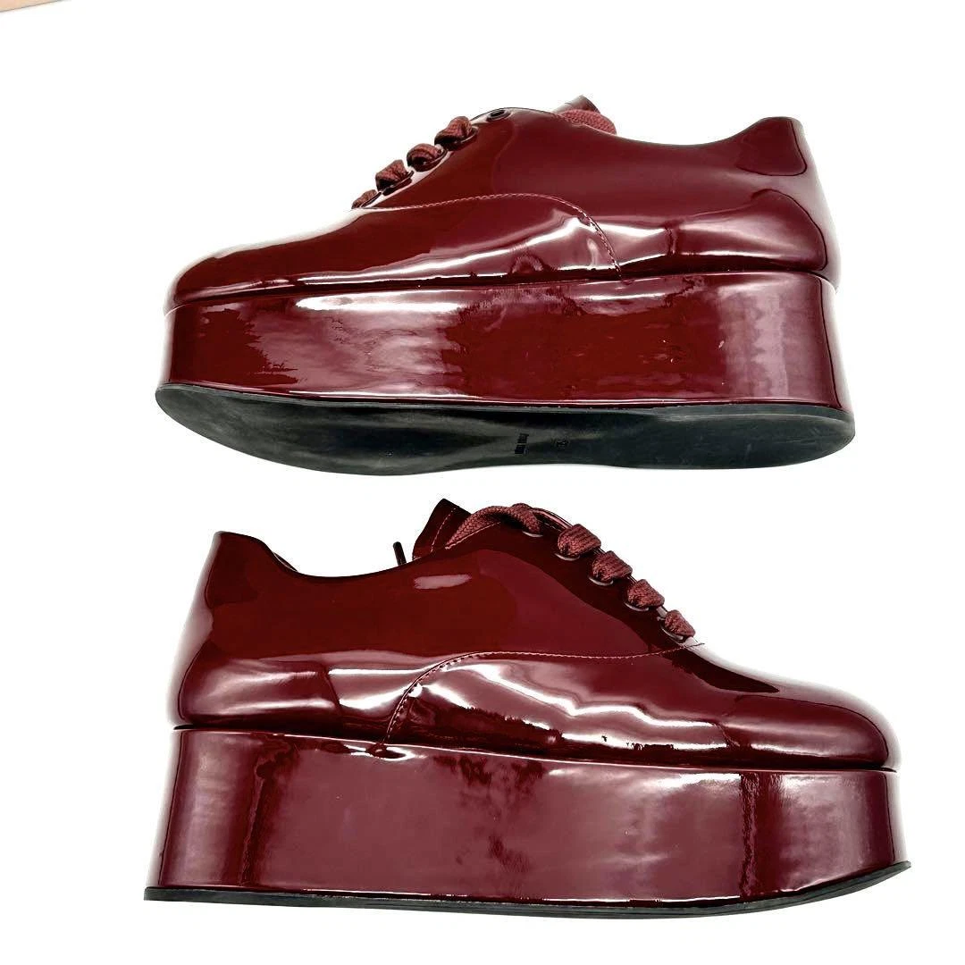 MIU MIU Scarpe eleganti donna MIUMIU vernice bordeaux taglia 35 usate con scatola firmate