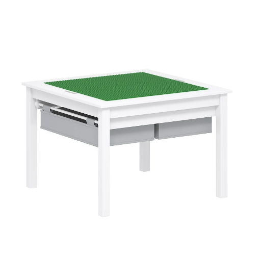 Table Lego Duplo Building Toy Storage Desk White Storage Drawers Green Kids  New