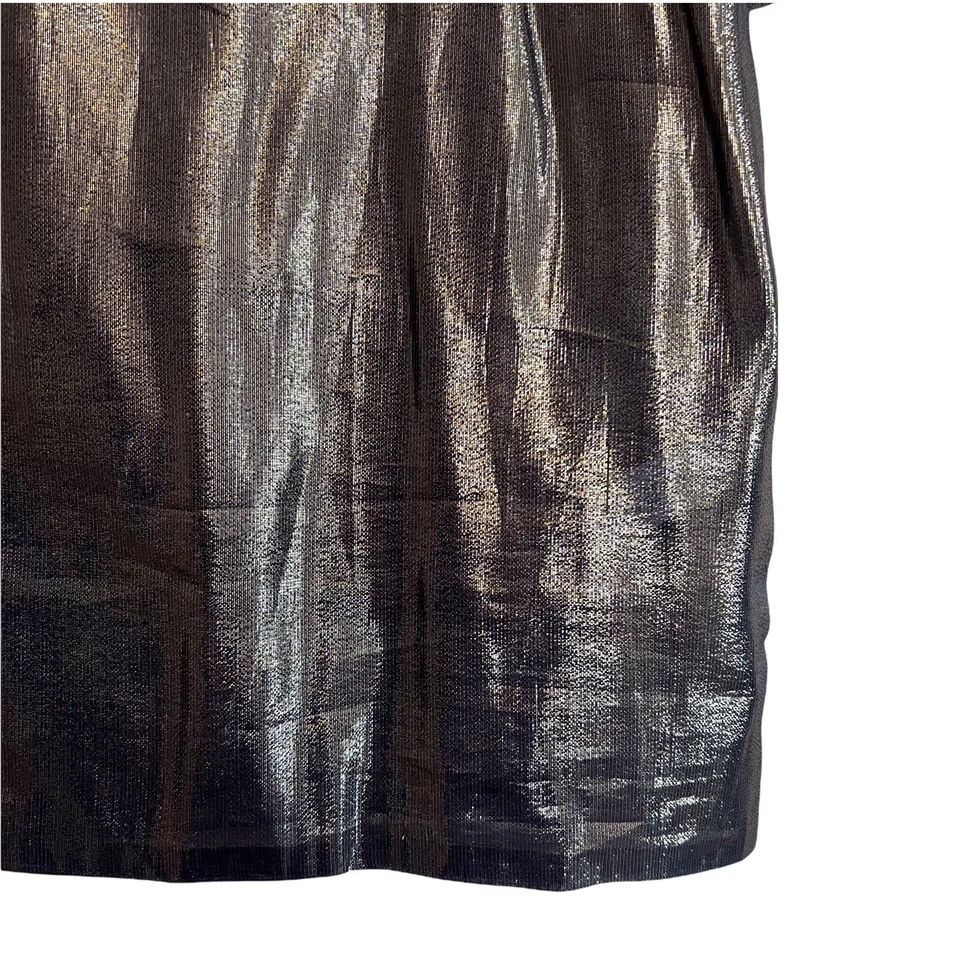 Blusa transparente festa plissada metálica brilhante prata cerimônia de abertura tamanho 2 - Imagem 3 de 4