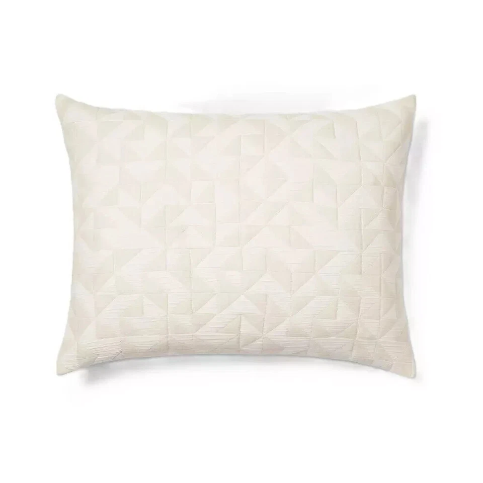 Umbral Geométrico Matelasse Beige y Crema Clásico Acolchado, Talla King Sham Foto 3 de 3