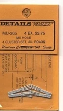 Details West 265 x HO MU Hose 4 Cluster Set