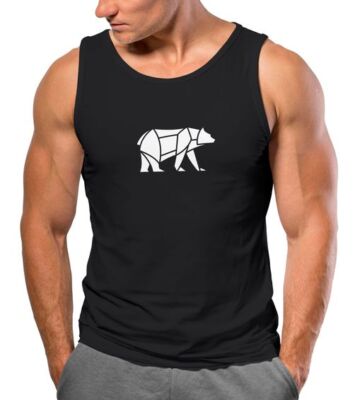 Herren Tank-Top Polygon Design Print Bär Bear Tiermotiv Outdoor Fashion