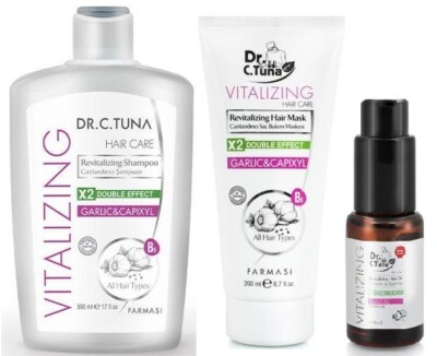Farmasi Capixyl-Knoblauch Haarpflege-Set - Shampoo + Haarmaske + Haaröl