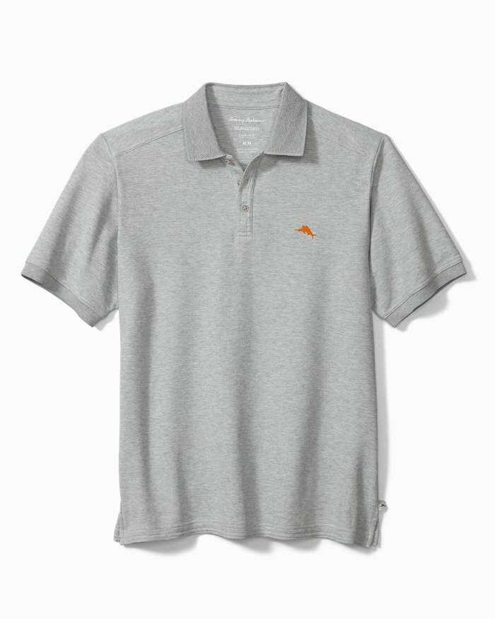 Tommy Bahama Men Emfielder 2.0 Classic Fit, Short Sleeve Polo, Grey, M