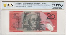 Australia Last Prefix GB05 Macfarlane Henry $20 Banknote PCGS 67 PPQ #5041