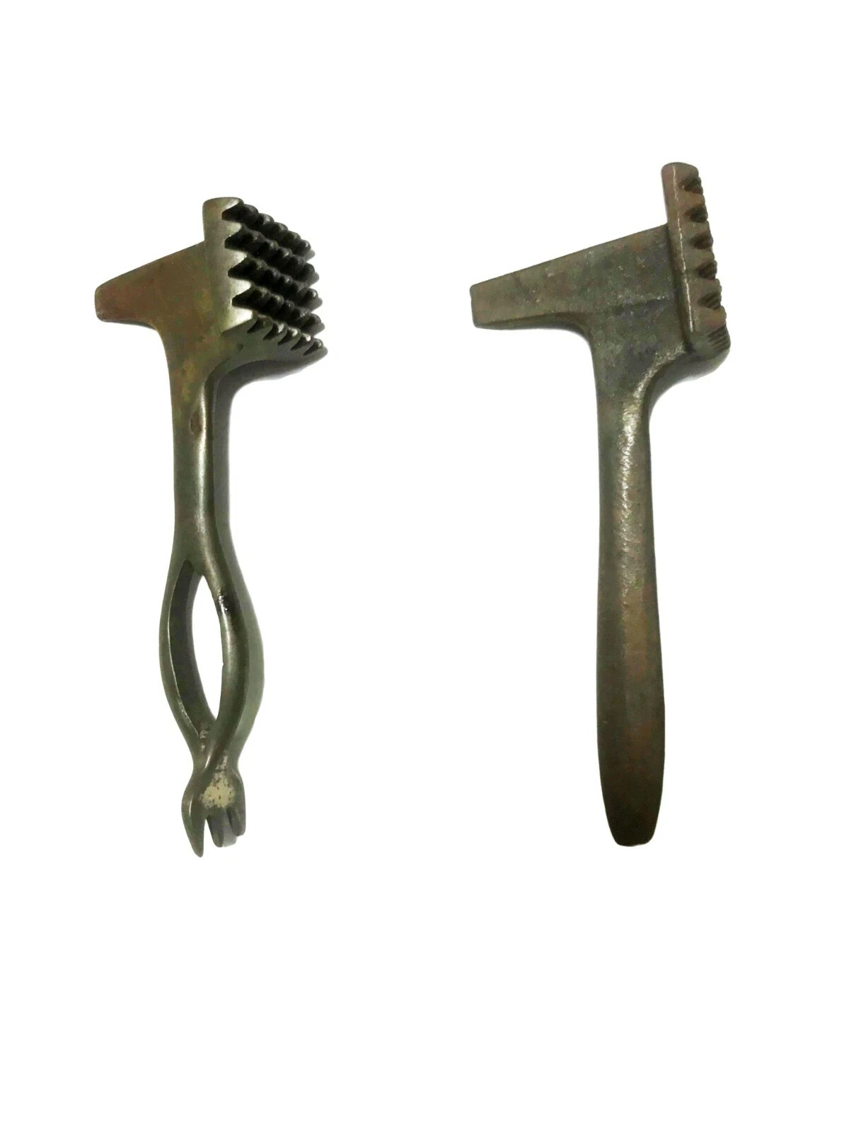 Lot of 2 Vtg Metal Iron Meat Tenderizers