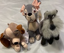 Disney Store Lady and the Tramp Bean Bag Stuffed Animals Tramp Jock Lady Plush