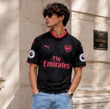 Arsenal Soccer Football Jersey Medium Authentic Ramsey 8 Puma 2017/18 Away Gray