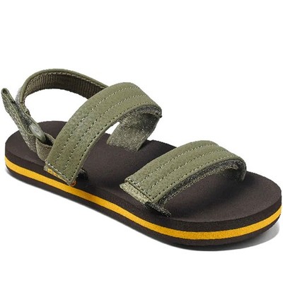 Reef Jungen Little AHI wandelbare Freizeit Strand Pool Sandale Flip Flop - oliv