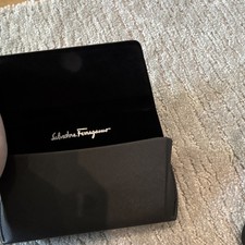 Salvatore Ferragamo Black Hard Flip Top Case Unisex Eyeglass Holder