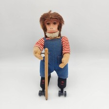 Vintage 1940s Schuco Rolly Wind-Up Monkey Skate 8" US-Zone Germany WORKS
