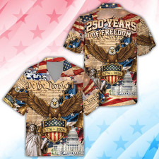 250 Years of Freedom America Eagle Flag Hawai...