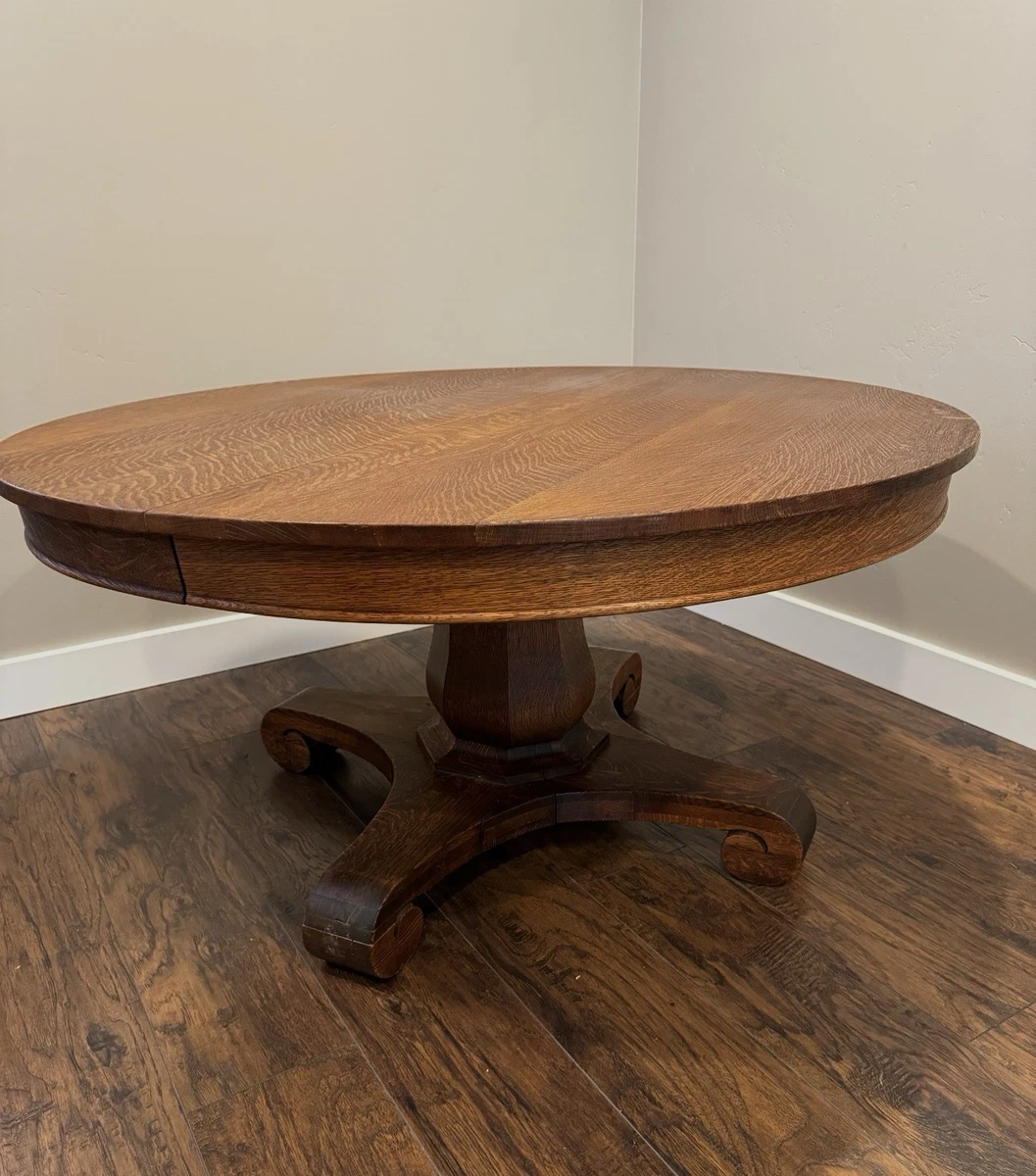 Antique Round Oak Table In Antique Tables (1900-1950) for sale | eBay