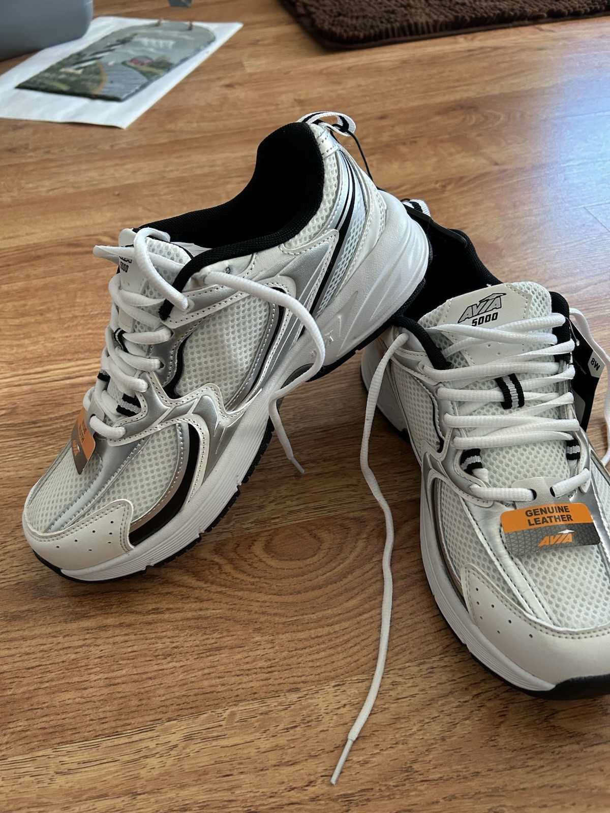 Avia 5000 Genuine Leather Mesh White Black Men&rsquo;s Athletic 