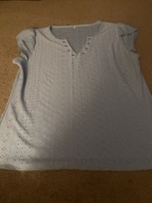 Eyelet Lite Blue Woman  s Top