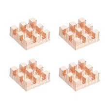 4 Pcs Copper Heatsink 8x8x3mm, Heat Sink Cooler Radiator for Raspberry Pi