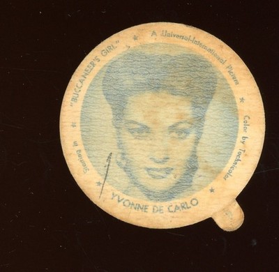 1950 F5-16 Dixie Lids Movie Stars #8 Yvonne De Carlo VG