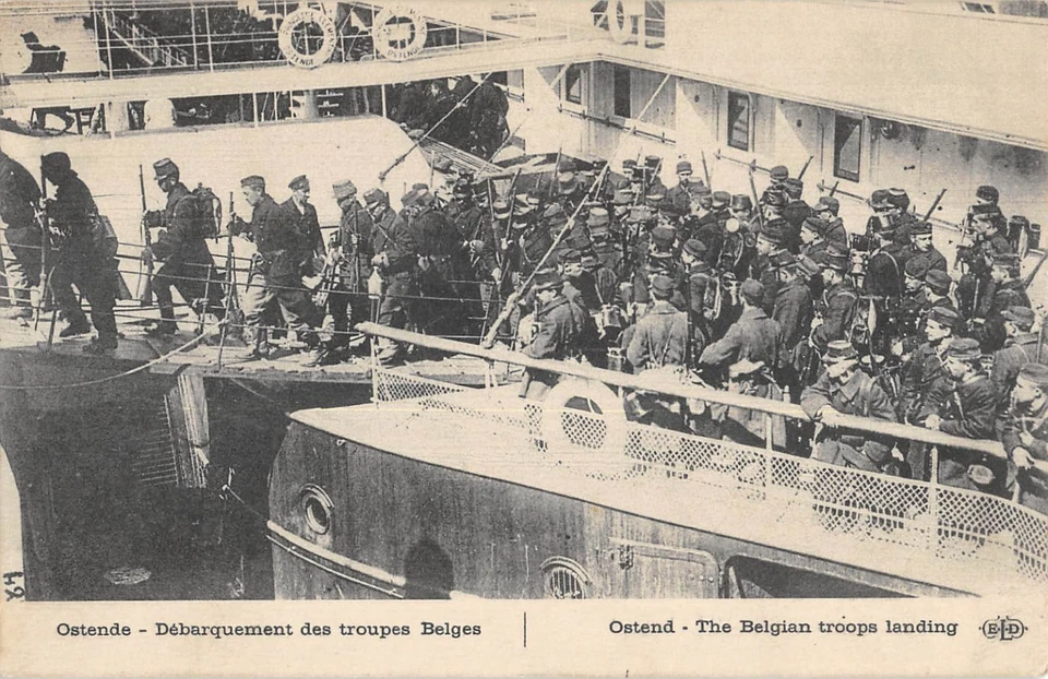CPA BELGIQUE / OSTENDE / DEBARQUEMENT DES TROUPES BELGES - Photo 1/1