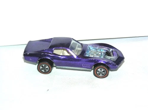 1968 Hot Wheels Redline Custom Corvette SHINY US PURPLE NICE WHEELS/BASE!