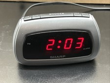Sharp SPC085 Small Digital Alarm Clock w Battery Backup and Snooze Button
