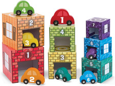 Nesting and Sorting Garages and Cars with 7 Graduated Garages and 7 Stackable Wo