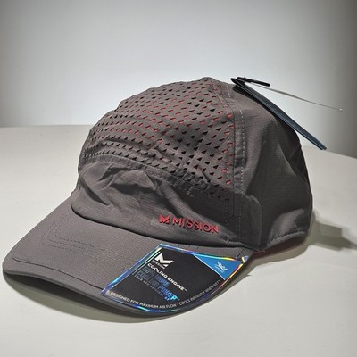 Mission HydroActive MAX Laser-Cut Performance Hat, Charcoal/Teaberry, One Size