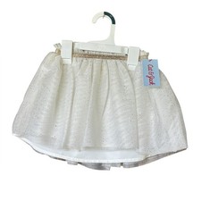 Cat  Jack Toddler Girls Skirt 4T White Gold Sparkle Tulle NWT